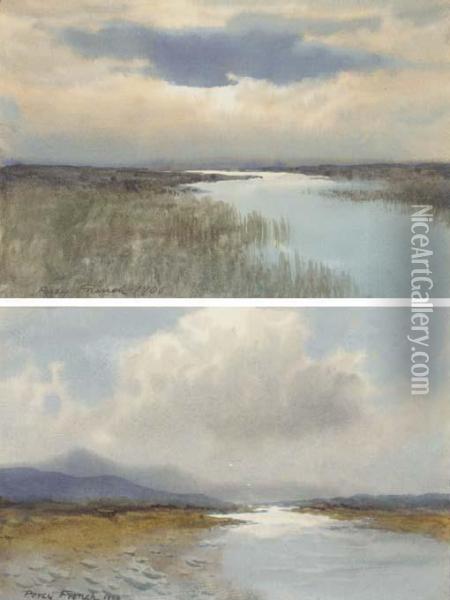 An Irish Bog At Sunset Oil Painting - William Percy French