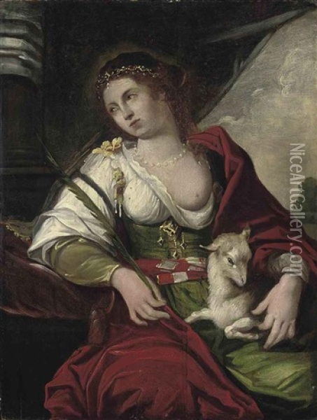Saint Agnes Oil Painting - Abraham Janssens
