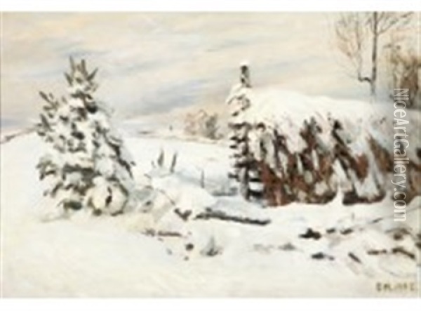Winter Landscape Oil Painting - Elias Muukka