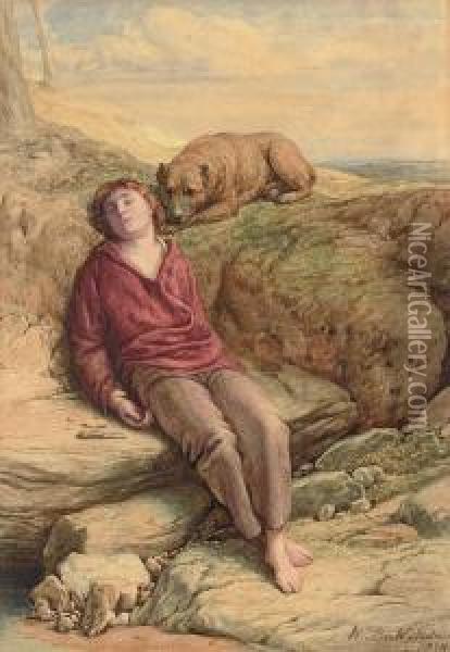 The Sleeping Shepherd Oil Painting - William Mulready