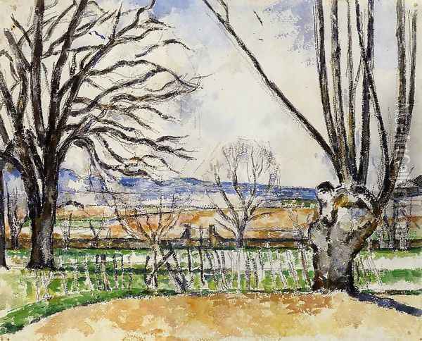 The Trees Of Jas De Bouffan In Spring Oil Painting - Paul Cezanne