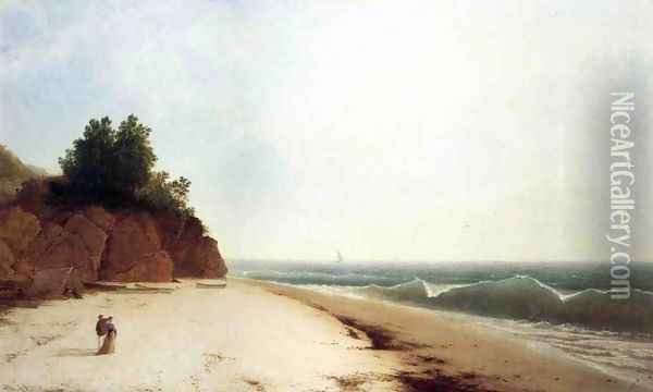 Coast Scene with Figures Oil Painting - John Frederick Kensett