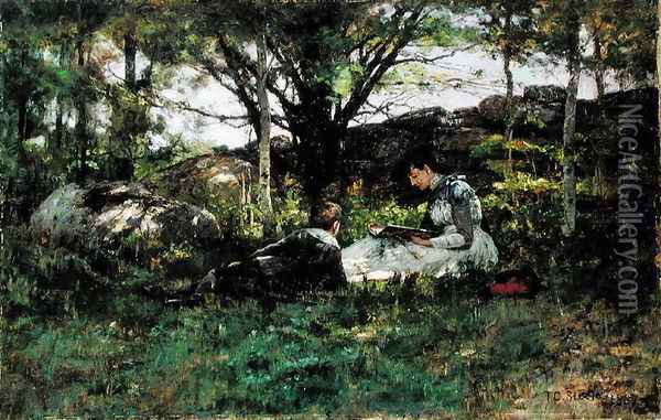 A June Idyll 1887 Oil Painting - Theodore Clement Steele