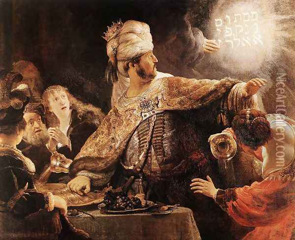 Belshazzar's Feast 1635 Oil Painting - Rembrandt Van Rijn