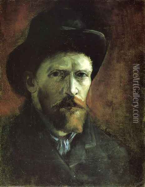 Self Portrait in a Dark Felt Hat Oil Painting - Vincent Van Gogh