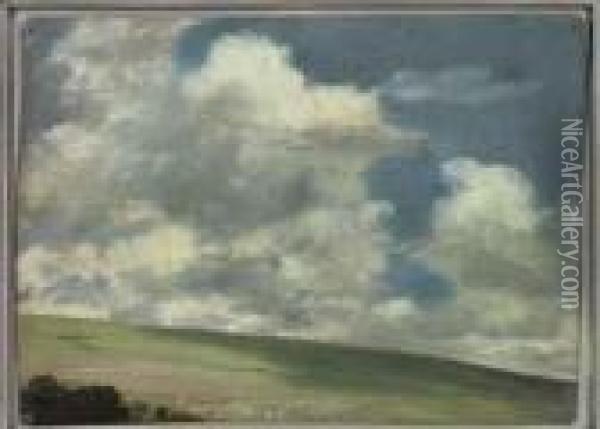 Scene On The Downs, Near Brighton Oil Painting - John Constable