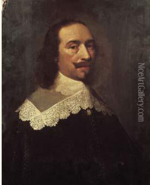 Portrait De Gentilhomme En Buste Oil Painting - Jan Anthonisz Van Ravesteyn
