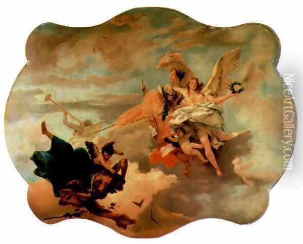 Triumph of Fortitudo and the Sapienzia Oil Painting - Giovanni Battista Tiepolo