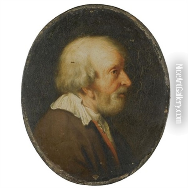 Portrait Of An Elderly Gentleman, Head And Shoulders Oil Painting - Gerrit Dou