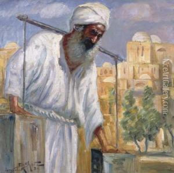 The Water Carrier, Jerusalem Oil Painting - Boris Schatz