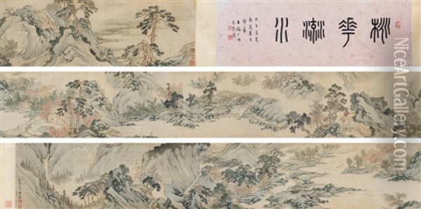 Landscape And Calligraphy Oil Painting -  Wei Zhihuang