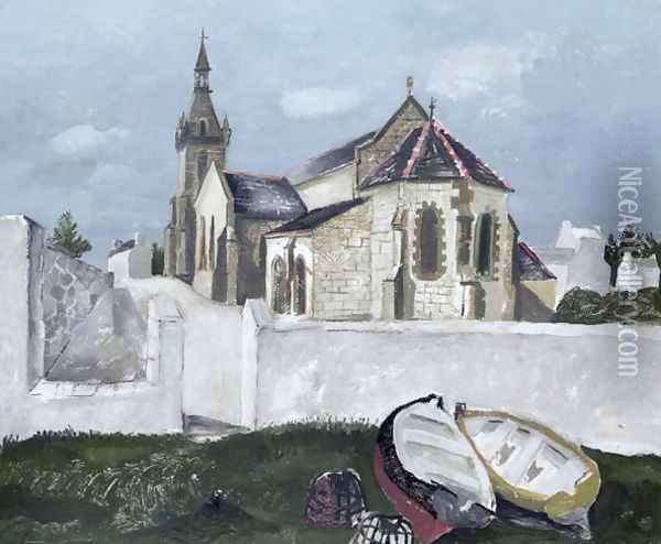 Treboul Church, Brittany, 1930 Oil Painting - Christopher Wood