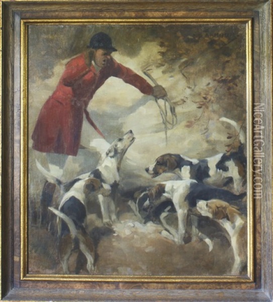 Mustering The Hounds Oil Painting - George Denholm Armour
