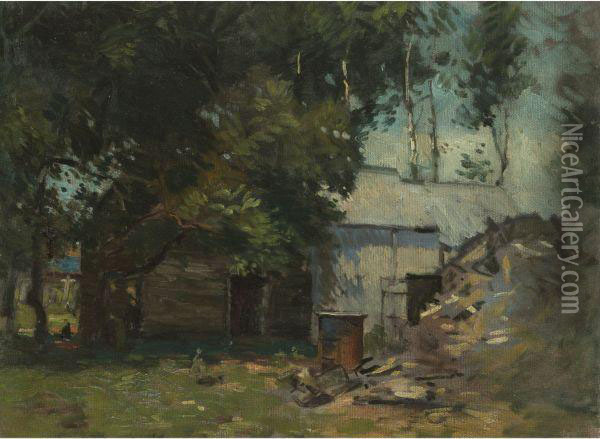Barn In Summer Oil Painting - Paul Cornoyer