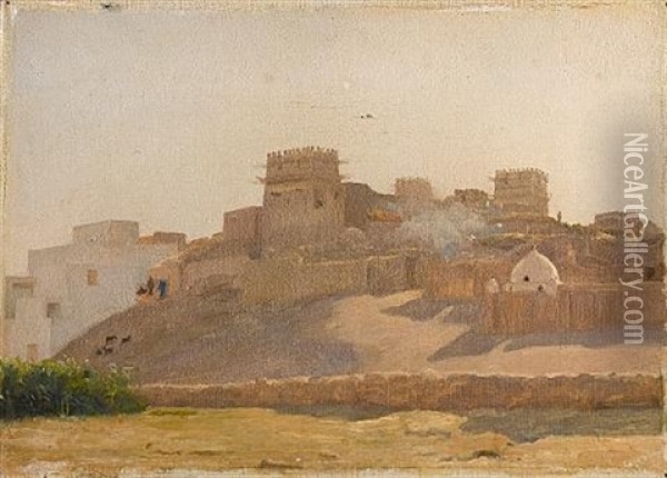 A Town On A Moorish Hillside Oil Painting - Lord Frederic Leighton