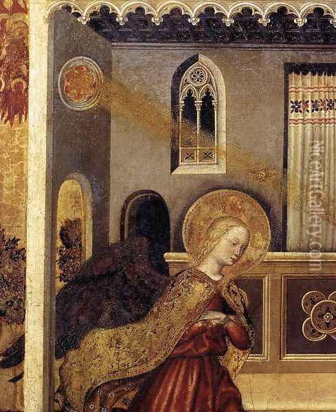 Annunciation (detail) c. 1425 Oil Painting - Gentile Da Fabriano