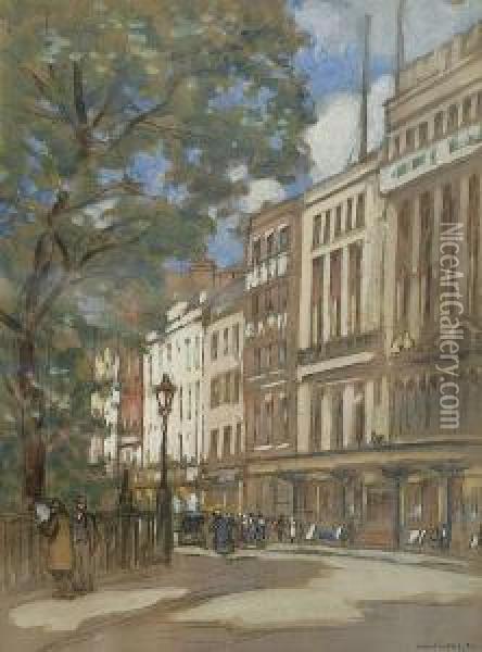 Leicester Square Oil Painting - Horace Mann Livens