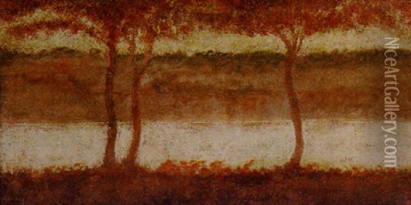 Landscape Along Ohio River In Cincinnati Oil Painting - Edward Timothy Hurley