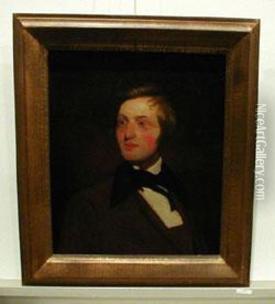 Portrait Of A Gentleman In A Brown Frock Coat Oil Painting - Thomas Sully