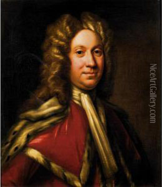 Portrait Of The Rt Hon Charles, 9 Th Lord Elphinstone Oil Painting - William Aikman