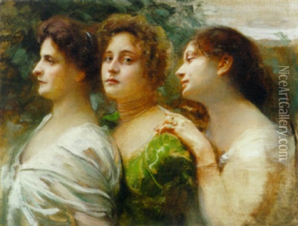 Three Beauties Oil Painting - William Etty