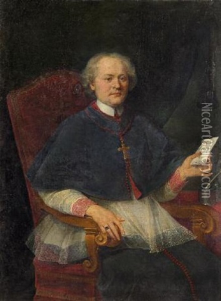 Ritratto Di Monsignore Oil Painting - Giovanni-Battista Tagliasacchi