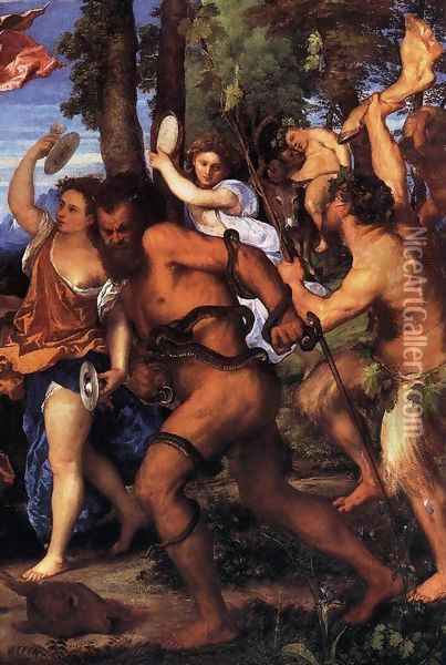 Bacchus and Ariadne (detail) 2 Oil Painting - Tiziano Vecellio (Titian)