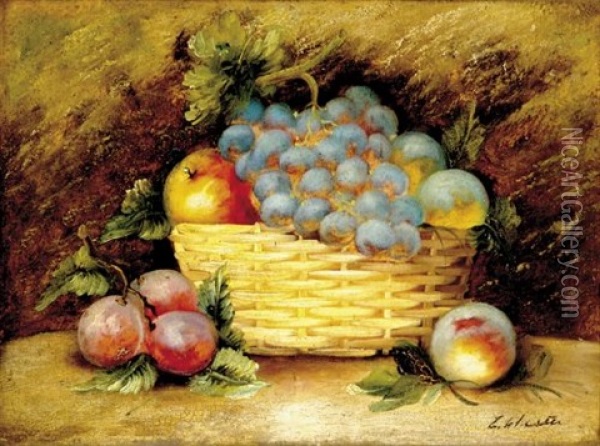 Fruit Still Life (+ Fruit Still Life; Pair) Oil Painting - Evelyn (nee Davy) Chester