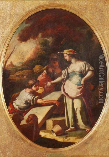 Erminia And The Shepherds7 1/2in) Oil Painting - Salvatore Mollo