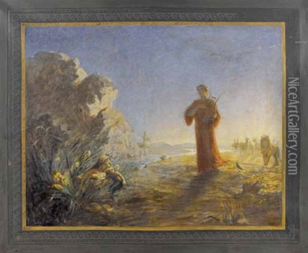 Mythologische Szene - Orpheus Oil Painting - Anton Stockmann