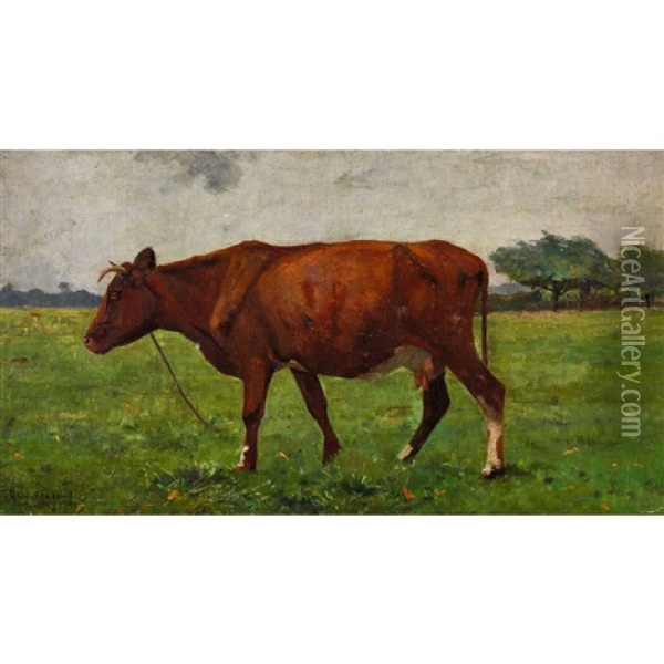 Une Vache Vue De Profil Dans Un Paysage Oil Painting - Rosa Bonheur