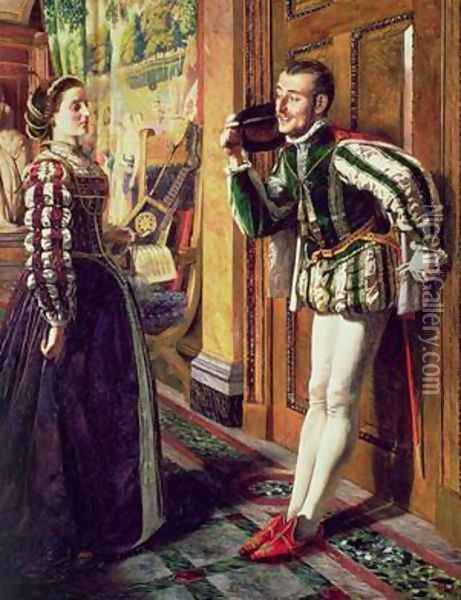 The Taming of the Shrew Katherine and Petruchio 1855 Oil Painting - Robert Braithwaite Martineau