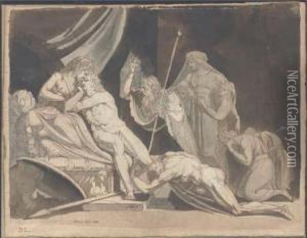 Meleager Implored By The Aetolians To Defend The City Of Calydon(iliad Ix, 574-586) Oil Painting - Johann Henry Fuseli