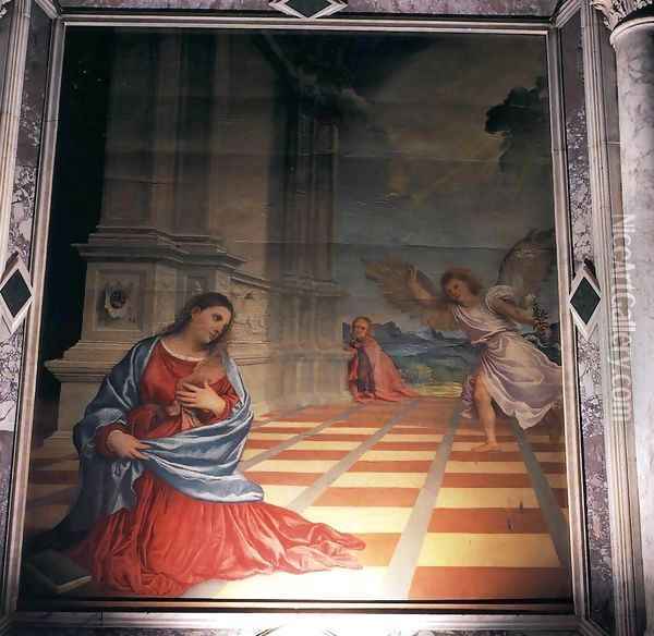 The Annunciation Oil Painting - Tiziano Vecellio (Titian)