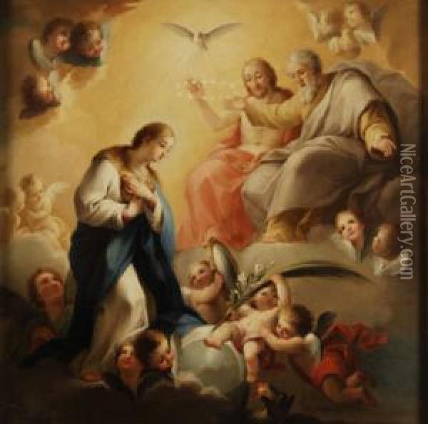 Coronacion De La Virgen Oil Painting - Mariano Salvador Maella