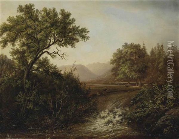 La Vallee De L'arve Oil Painting - Francois Diday