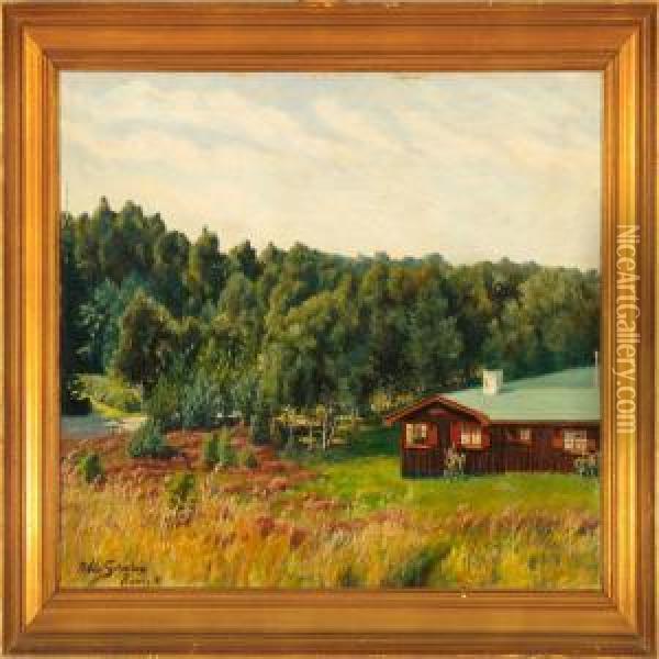 The Artist's Summer Cottage In Rorvig Oil Painting - Pablo Schouboe