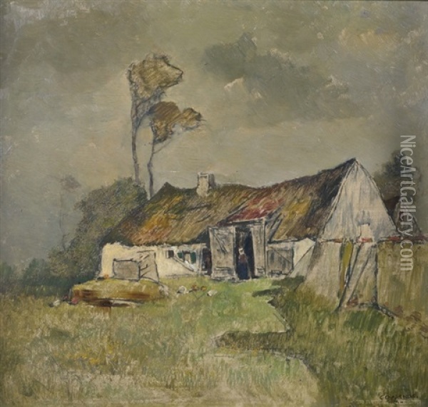 Bauernhaus In Landschaft Oil Painting - Carl Oskar Arends