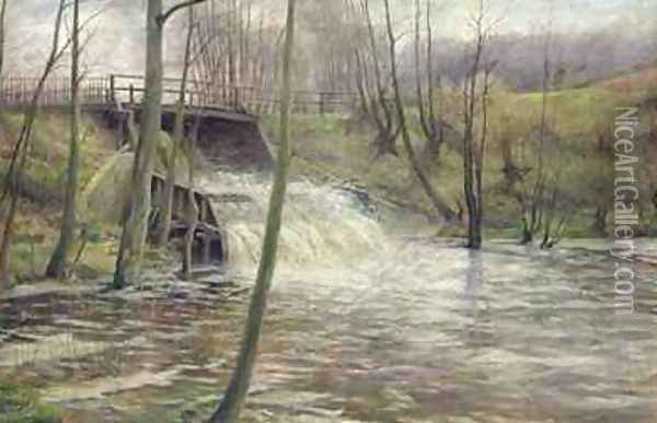 A Mill Stream Oil Painting - Karl Oderich