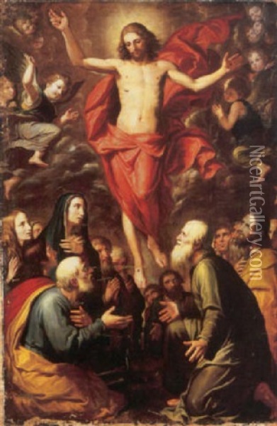 The Ascension Oil Painting - Giovanni Bernardino Azzolini