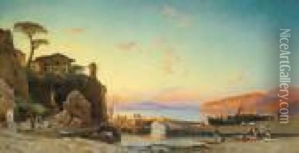 Nel Golfo Di Napoli Oil Painting - Hermann David Salomon Corrodi