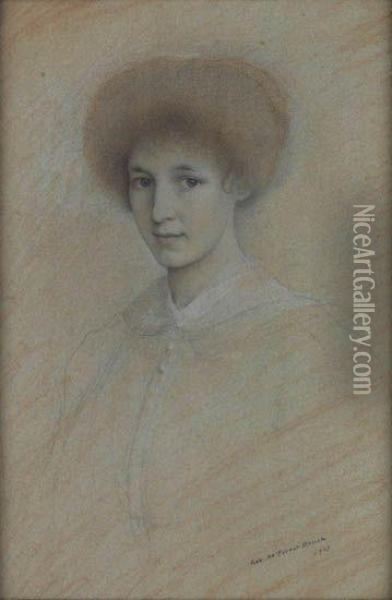 Portrait Of A Woman Oil Painting - George Forest De Brush