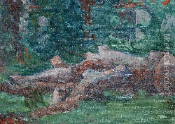 Fallen Tree Oil Painting - Robert Polhill Bevan