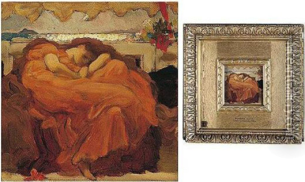Study For 'flaming June' Oil Painting - Frederick Leighton