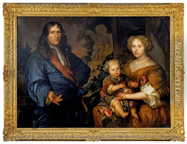 Portrait De Famille Dans Un Paysage Oil Painting - Abraham Lambertsz Jacobsz van den Tempel