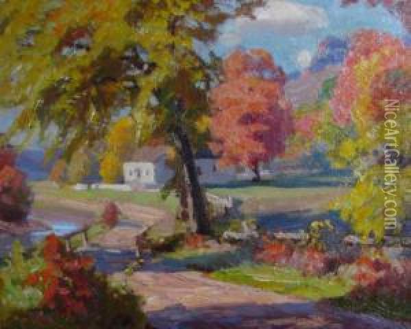 Homestead In Autumn Oil Painting - Paul Turner Sargent