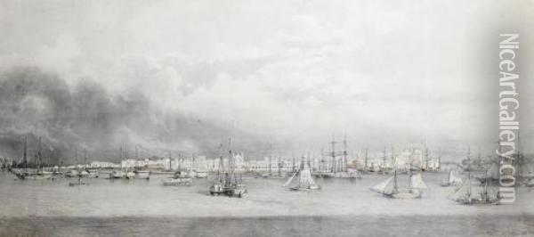 Panorama Of Belem Do Para, Brazil Oil Painting - Jean Philippe Leon Righini