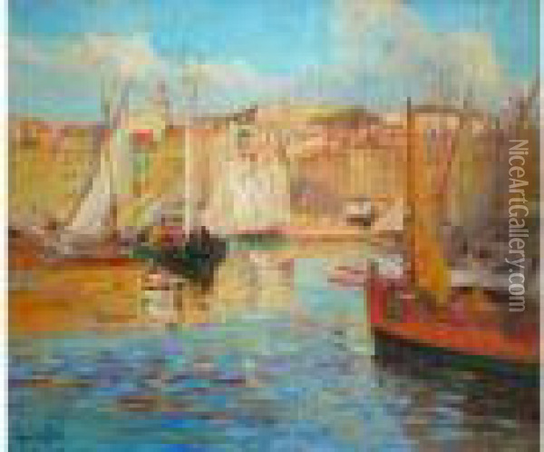 Le Port De Saint-tropez Oil Painting - Laurent Gsell