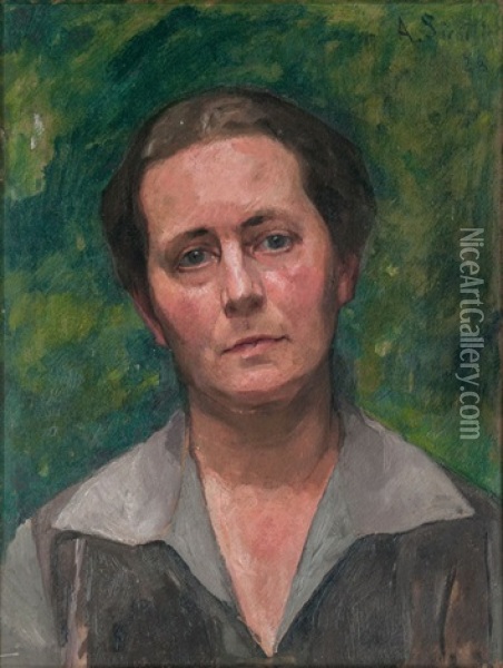 Portrait Of The Artist's Wife Oil Painting - Arthur Siebelist