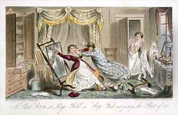 A Short Set to at Longs Hotel or Stop Ford not getting the Best of it Oil Painting - Isaac Robert Cruikshank